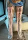 High-Waisted Lace See-Through Bow Trousers Straight-Leg Pants