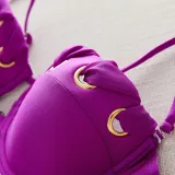 Sexy Strapless Women's High Waist Solid Color Two Pieces Bikini Swimsuit