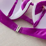 Sexy Strapless Women's High Waist Solid Color Two Pieces Bikini Swimsuit
