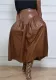 Plus Size Women's Pu Leather Patchwork Long Skirt With Pockets