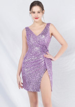 Beaded Sequin Sexy Short Party Dress