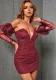Women Sequin V Neck Off Shoulder Sexy Backless Dress