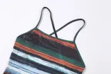 Summer Women Suspender Sexy Backless Printed Bodycon Dress