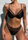 Women Bikini Underwire Black Sexy Swimwear