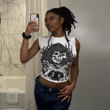 Women Printed Loose Tank T-Shirt