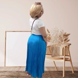 Women's Summer Comfortable Loose Mid-High Waist Pleated Skirt