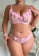 Sexy Embroidered Flower Erotic Lingerie Garter Belt Three-Piece Bra Set