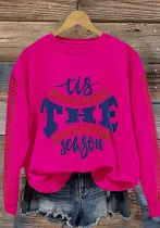 Letter Print Men's And Women's Round Neck Long Sleeve T-Shirt