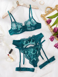 Spring Fashionable Embroidered Patchwork Sexy Four-Piece Lingerie Set