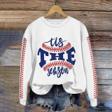 Letter Print Men's And Women's Round Neck Long Sleeve T-Shirt
