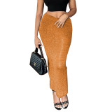 Autumn Mid-Waist Slim Long Skirt