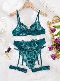 Spring Fashionable Embroidered Patchwork Sexy Four-Piece Lingerie Set