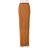 Autumn Mid-Waist Slim Long Skirt