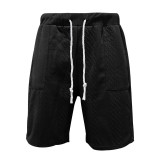 Men's Summer Loose Sleeveless T-Shirt Shorts Men's Summer Casual Jacquard Knitting Set