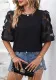 Round Neck Hollow Short Sleeve Top Casual Lace Patchwork Top
