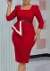 Women's Spring Fashion Chic Elegant Bodycon OL Professional African Dress