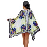 Summer Women's Casual Printed Cardigan Shorts Two-Piece Set