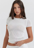 Sexy Mesh Sports Translucent Short-Sleeved Tops