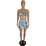 Spring And Summer Women's Sexy Multi-Color Printed Two-Piece Shorts Set