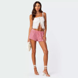 Spring Summer Casual Women's Shorts Plaid Beach Shorts Trendy Loose Home Wear