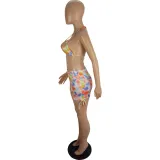 Spring And Summer Women's Sexy Multi-Color Printed Two-Piece Shorts Set