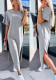 Solid Color Short-Sleeved Slit Casual Long Dress