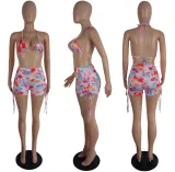 Spring And Summer Women's Sexy Multi-Color Printed Two-Piece Shorts Set