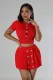 Women Knitting Casual Crop Top and Skirt two-piece set