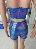 Women  Trendy Fashion Top and Shorts Two-piece Set