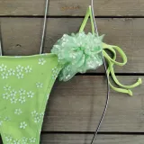 Flower Lace-Up Two Pieces Bikini Skirt Women Three-Piece Swimsuit
