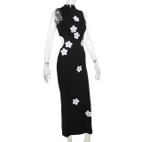 Women Spring Elegant Chic Floral Long Dress
