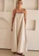 Women contrast color suspender dress