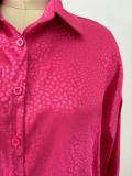 Women Long Sleeve Turndown Collar Shirt Leopard Print Pants Women Casual Two-Piece Set