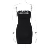 Women's Beaded Sexy Strapless Tight Fitting Bodycon Dress