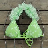 Flower Lace-Up Two Pieces Bikini Skirt Women Three-Piece Swimsuit