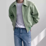 Stylish Casual Solid Color Zipper Turndown Collar Men's Jacket
