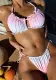 Sexy Gradient Print Bikini Low Waist Two Pieces Swimsuit