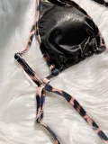 Women Low Back Solid Color One Piece Sexy Bikini Swimsuit