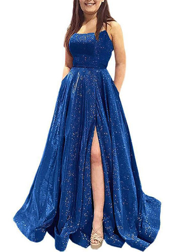 Spring Long Strap Glitter Formal Party Dress -（Processing time need 4-7 days）