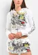 Women's Spring/Summer Print Fashion Casual Hooded Zip Long Sleeve Hooded Sports Two Piece Shorts Set