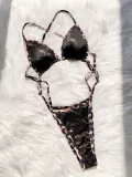 Women Low Back Solid Color One Piece Sexy Bikini Swimsuit