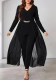 Plus Size Women V neck Jumpsuit