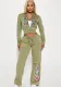 Women Print Hoodies Top and Pant Two-piece Set