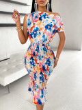 Women Summer Print Casual Bodycon Dress