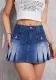 Women Pleated Denim Skirt