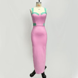 Women Colorblock Maxi Dress