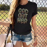 Women's Fashion Street Trendy Letter Print Casual Round Neck T-Shirt