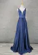 Straps Deep V Sexy Chic Formal  Party Dress A Swing Evening Dress（Processing time need 3-6 days）