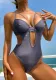 Female Sexy Solid Color Push Up One Piece Swimsuit