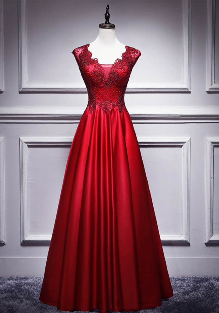 Wholesale Red Bride Long Gown Chic Spring Wedding Formal Party Evening ...